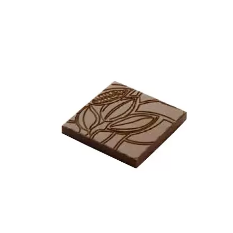 Polycarbonate Napolitain Cocoa Bean Chocolate Mold - 34x34x4 mm - 3x6 pc - 5 gr - 135x275x24mm - Chocolat Form