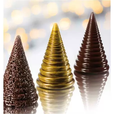 Martellato 20A3D01 Thermoformed Spiral Christmas Tree - Ø112 h180 mm - 300gr - 4 Molds - 2pcs Thermoformed Chocolate Molds Martellato 20A3D01 Thermoformed Spiral Christmas Tree - Ø112 h180 mm - 300gr - 4 Molds - 2pcs Thermoformed Chocolate Molds