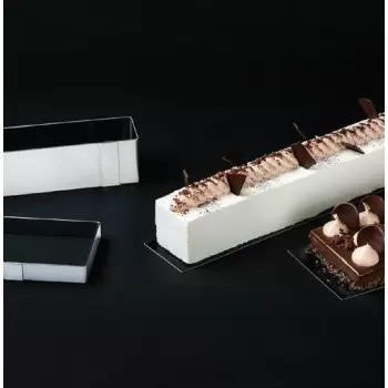 Matfer Bourgeat Stainless Steel Rectangular Long Log Pastry Frame - 22x 3 1/2x 1 1/2