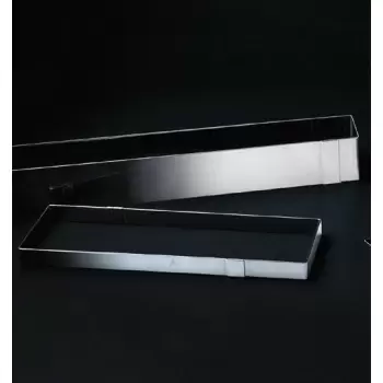 Matfer Bourgeat Stainless Steel Rectangular Long Log Pastry Frame - 22x 3 1/2x 1 1/2