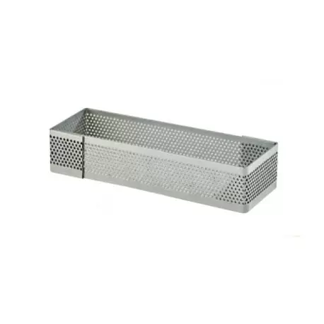 Pastry Chef's Boutique M6486 Stainless Steel Rectanglee Perforated Tart Ring 12 x 4 cm - 2 cm High Finger & Individual Tart R... Pastry Chef's Boutique M6486 Stainless Steel Rectanglee Perforated Tart Ring 12 x 4 cm - 2 cm High Finger & Individual Tart R...