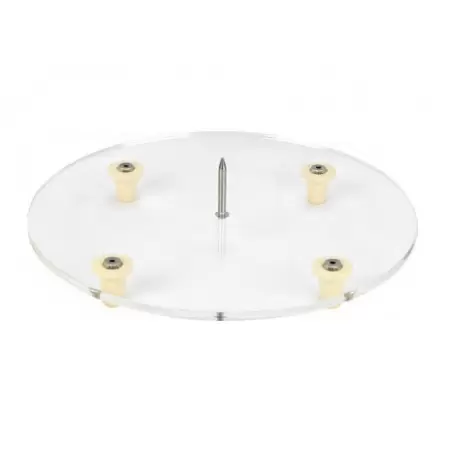 Pastry Chef's Boutique M12518 Plexiglass Clear Base with Central Pick and 4 feet - 10 mm thick - ø 40 cm Wedding Cake Sets Pastry Chef's Boutique M12518 Plexiglass Clear Base with Central Pick and 4 feet - 10 mm thick - ø 40 cm Wedding Cake Sets