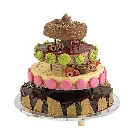 Pastry Chef's Boutique M12518 Plexiglass Clear Base with Central Pick and 4 feet - 10 mm thick - ø 40 cm Wedding Cake Sets Pastry Chef's Boutique M12518 Plexiglass Clear Base with Central Pick and 4 feet - 10 mm thick - ø 40 cm Wedding Cake Sets