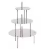 Stainless Steel French Style Wedding Cake Display - 3 Trays for 4 Levels Cakes - 28/22/14 cm - Mallard Ferriere