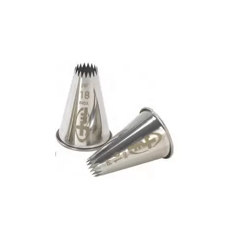 Pastry Chef's Boutique M02965 Stainless Steel Petit Fours French Star Pastry Tips - 20 Teeths Fine Open Star (Petits Fours) P... Pastry Chef's Boutique M02965 Stainless Steel Petit Fours French Star Pastry Tips - 20 Teeths Fine Open Star (Petits Fours) P...