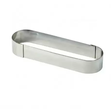 Pastry Chef's Boutique M7687 Stainless Steel Oval Tart Ring 13 x 4 cm - 2 High Finger & Individual Tart Rings Pastry Chef's Boutique M7687 Stainless Steel Oval Tart Ring 13 x 4 cm - 2 High Finger & Individual Tart Rings