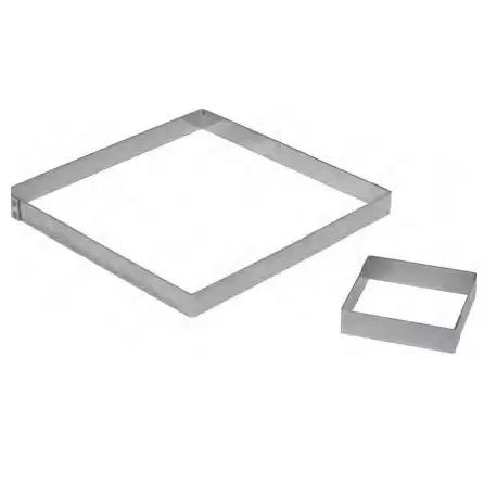 Pastry Chef's Boutique M7651 Stainless Steel Square Tart Ring 8.5 x 8.5 cm - 2 cm High Finger & Individual Tart Rings Pastry Chef's Boutique M7651 Stainless Steel Square Tart Ring 8.5 x 8.5 cm - 2 cm High Finger & Individual Tart Rings
