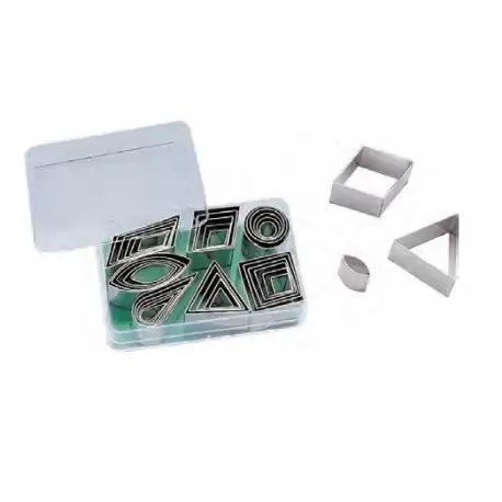 Pastry Chef's Boutique 02587 Mini Geometric Shapes Cutter Set - 42 pcs - Tinplate - High 1.8 cm Specialty Cookie Cutters Pastry Chef's Boutique 02587 Mini Geometric Shapes Cutter Set - 42 pcs - Tinplate - High 1.8 cm Specialty Cookie Cutters