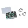 Pastry Chef's Boutique 02587 Mini Geometric Shapes Cutter Set - 42 pcs - Tinplate - High 1.8 cm Specialty Cookie Cutters