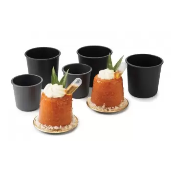 Matfer Bourgeat Exoglass® Round Baba Mold Ø 2, 2, 2 3/4 oz. - Pack of 6
