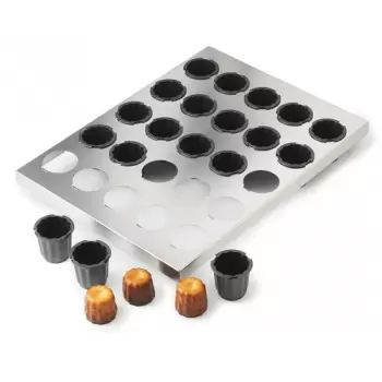 Matfer Bourgeat Exoglass® Standard Caneles Baking Set - Ø 2 1/6" - 16 pcs