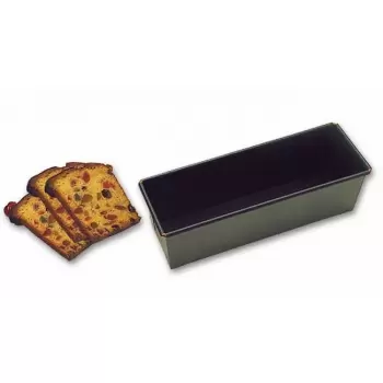 Matfer Bourgeat Exopan Steel Non-Stick Straight Bread or Cake Loaf Pan Mold - 10 x 3 1/6" x 3 1/6" - 49 oz.