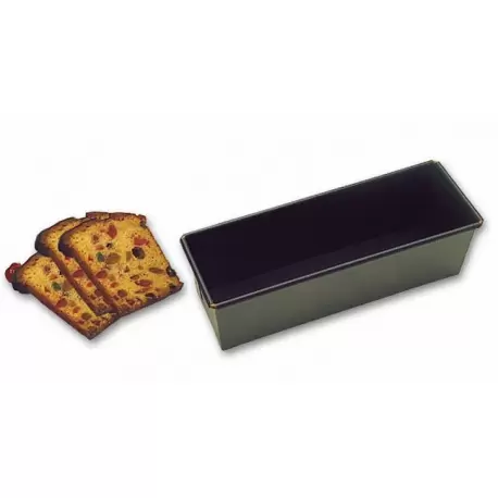 Matfer Bourgeat Exopan Steel Non-Stick Straight Bread or Cake Loaf Pan Mold - 10 x 3 1/6" x 3 1/6" - 49 oz.