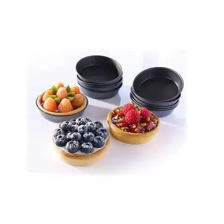 Matfer Bourgeat Exopan® Steel Non-Stick Cake Or Quiche Mold - Ø3 1/2x 3/4 - Pack of 12 Matfer Bourgeat Exopan® Steel Non-Stick Cake Or Quiche Mold - Ø3 1/2x 3/4 - Pack of 12