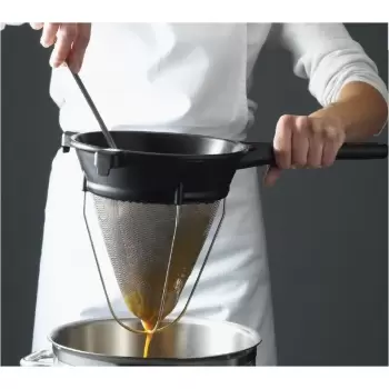 Matfer Bourgeat Exoglass Bouillon Strainer - Diameter 10", Handle 8 1/2 -