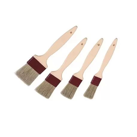Matfer Bourgeat Natural Bristtle Flat Pastry Brush - 1 3/4'' Wide - Bristle length 2''