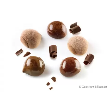 Silikomart Profesional MARRON GLACÉ 110 Molds - 72x74 h 40 mm - 6 Cavity - 6 x 110 ml Silikomart Profesional MARRON GLACÉ 110 Molds - 72x74 h 40 mm - 6 Cavity - 6 x 110 ml
