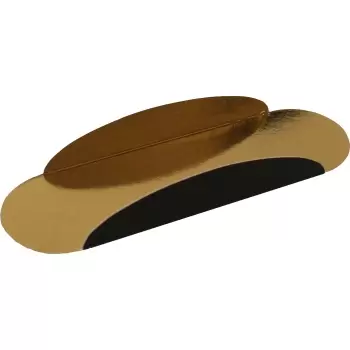 Ovale for Eclair Individual Monoportion Folded Boards - Gold Inside Black Outside - 13 x 4 cm - 250 pcs