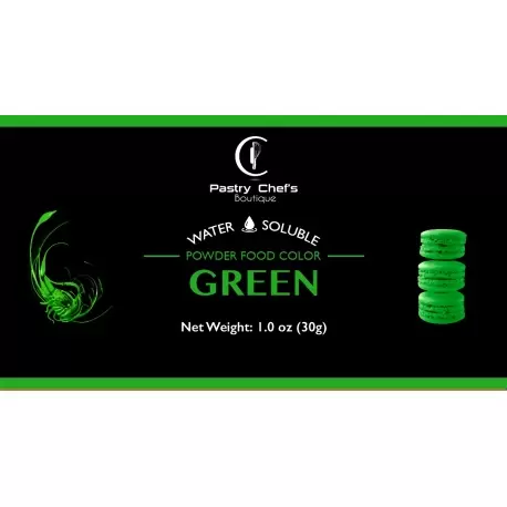 Pastry Chef's Boutique COL1605AF Water Soluble High Concentrated Powder Food Color - Green - 1 oz - 28 gr Water Soluble Colors Pastry Chef's Boutique COL1605AF Water Soluble High Concentrated Powder Food Color - Green - 1 oz - 28 gr Water Soluble Colors