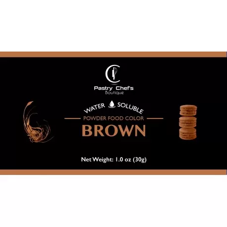 Pastry Chef's Boutique COL1600AF Water Soluble High Concentrated Powder Food Color - Brown - 1 oz - 28 gr Water Soluble Colors Pastry Chef's Boutique COL1600AF Water Soluble High Concentrated Powder Food Color - Brown - 1 oz - 28 gr Water Soluble Colors