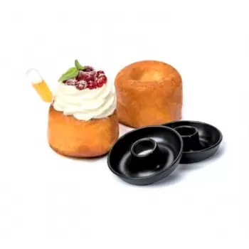 Matfer Bourgeat Exoglass® Open Savarin Donut Molds - Ø 2 3/4" - H 5/8" (15 mm) - 1 1/2 oz - Pack of 12