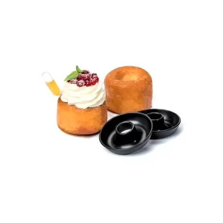 Matfer Bourgeat Exoglass® Open Savarin Donut Molds - Ø 2 3/4" - H 5/8" (15 mm) - 1 1/2 oz - Pack of 12 Matfer Bourgeat Exoglass® Open Savarin Donut Molds - Ø 2 3/4" - H 5/8" (15 mm) - 1 1/2 oz - Pack of 12