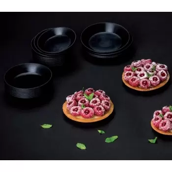 Matfer Bourgeat Exoglass® Plain Round Tartlet Mold - Ø 3 1/6" x 15/32" (12 mm) - Pack of 24