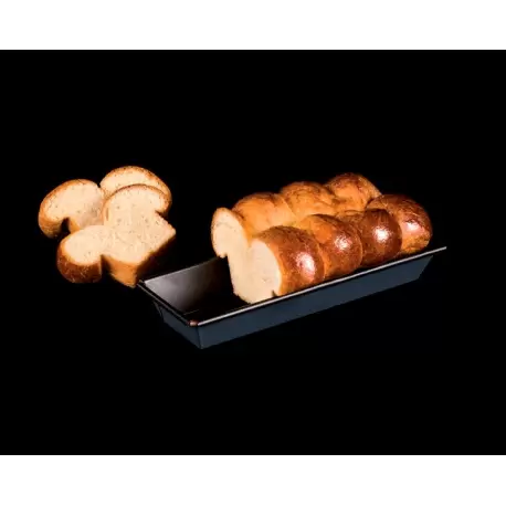 Matfer Bourgeat Exopan® Steel Non-Stick Rectangular Nanterre Flared Brioche Mold - L 9 7/8", W 3 1/3", H1 1/2"