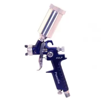 HVLP Gravity Feed Chocolate Touchup Spraying Gun - 3 oz. Aluminum Container - 1 mm Head Size -