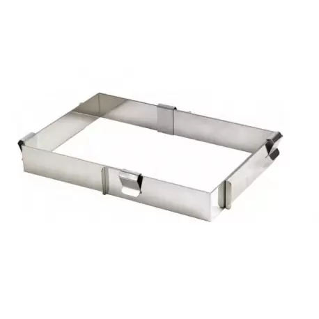 Pastry Chef's Boutique 7276 Rectangle Extensible Pastry Cake Frame - 4.5 cm High - 29.5 x 56 cm Genoise and Full Sheet Frame Pastry Chef's Boutique 7276 Rectangle Extensible Pastry Cake Frame - 4.5 cm High - 29.5 x 56 cm Genoise and Full Sheet Frame