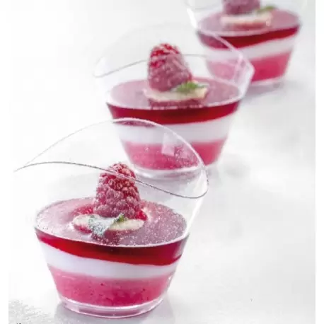 Clear Oval Plastic Verrine Cups - 64 x 46 x 53 mm - Cap. 50 ml - 100 pcs - Martellato