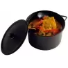 Pastry Chef's Boutique PS343220 Black Plastic Cooking Cocotte with Lid 22oz - 4.9'' x 4.4'' x 3.5'' 100 pcs Plastic Mini Cups...