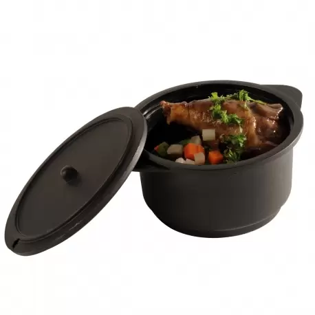 Pastry Chef's Boutique PS343220 Black Plastic Cooking Cocotte with Lid 12oz - 4.4'' x 4.4'' x 2.8'' - 100 pcs Plastic Mini Cu... Pastry Chef's Boutique PS343220 Black Plastic Cooking Cocotte with Lid 12oz - 4.4'' x 4.4'' x 2.8'' - 100 pcs Plastic Mini Cu...