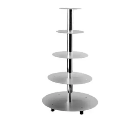 Aluminum Multi Level Wedding Cake Stand Display - 5 Levels Cakes - Ø 20 - 26 - 32 - 40 - 45 cm - Martellato