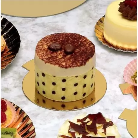 Pastry Chef's Boutique 15555 Round Monoportion Double Sided Gold / Black Cake Board - 7 cm - 2.75'' - 200 pcs Mono Cake Boards Pastry Chef's Boutique 15555 Round Monoportion Double Sided Gold / Black Cake Board - 7 cm - 2.75'' - 200 pcs Mono Cake Boards