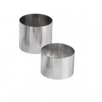 Stainless Steel Round Individual Pastry Ring - Ø 6 cm x 3.5 cm - Set of 6