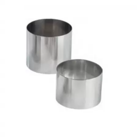 Stainless Steel Round Individual Pastry Ring - Ø 6 cm x 5 cm - Set of 6 Stainless Steel Round Individual Pastry Ring - Ø 6 cm x 5 cm - Set of 6