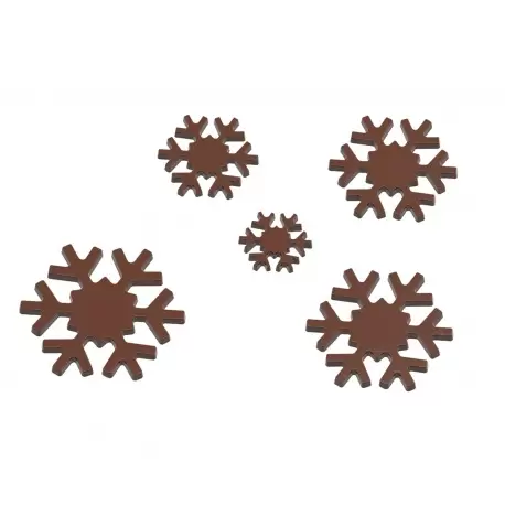 Chocolate World CW1770 Polycarbonate Snowstar / Snowflake Chocolate Mold - 5 Different Sizes - 1x5 Cavity - 275x135x24mm Holi... Chocolate World CW1770 Polycarbonate Snowstar / Snowflake Chocolate Mold - 5 Different Sizes - 1x5 Cavity - 275x135x24mm Holi...