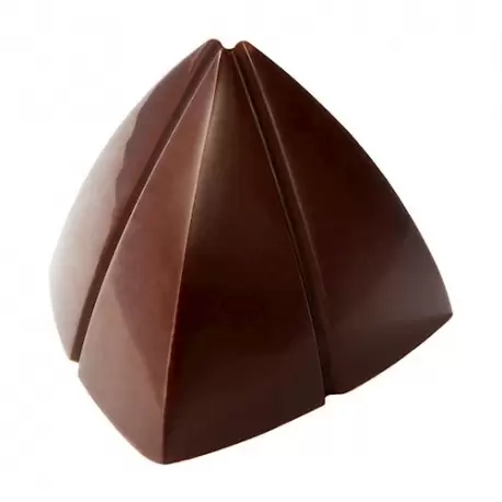 Polycarbonate Striped Pyramid by Deniz Karaca Chocolate Mold - 31 x 31 x 27 mm - 9gr - 3x7 Cavity - 275x135x24mm Polycarbonate Striped Pyramid by Deniz Karaca Chocolate Mold - 31 x 31 x 27 mm - 9gr - 3x7 Cavity - 275x135x24mm