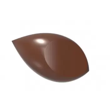 Chocolate World CW1692 Polycarbonate Flattened Quenelle Chocolate Mold - 45.5 x 25 x 12.5 mm - 7gr - 3x8 Cavity - 275x135x24...