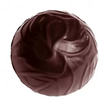 Polycarbonate Truffle Hemisphere Half Sphere Ø27 - 27 x 27 x 13 mm - 6gr - 5x8 Cavity - 275x175x24 mm - Chocolate World