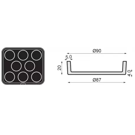PAVONI Cookmatic Large Straight Edges Tart Shell Plates Ø90x 20 mm - 8 Cavity PAVONI Cookmatic Large Straight Edges Tart Shell Plates Ø90x 20 mm - 8 Cavity