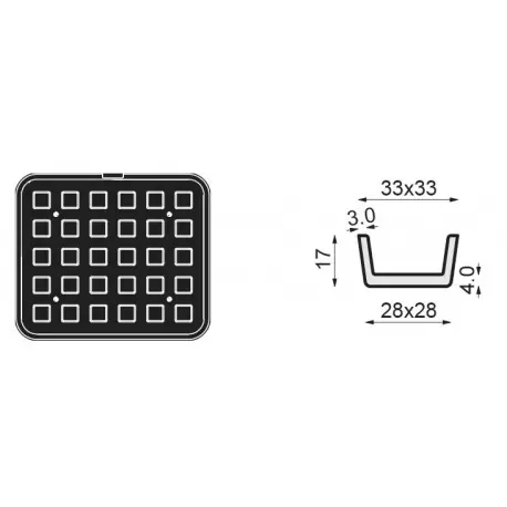 PAVONI Cookmatic Mini Square Tart Shell Plates - 33 x 33 mm - 30 Cavity PAVONI Cookmatic Mini Square Tart Shell Plates - 33 x 33 mm - 30 Cavity