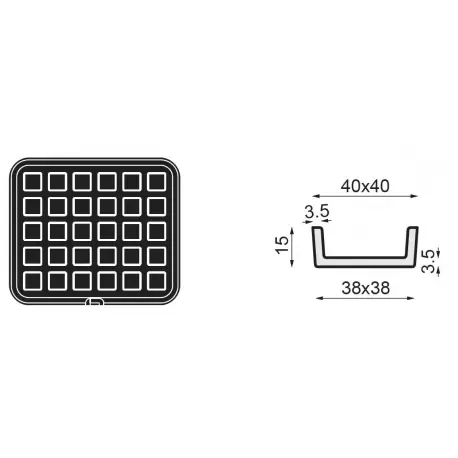 PAVONI Cookmatic Small Square Straight Edges Tart Shell Plates 40 x 40 x 20 mm - 30 Cavity PAVONI Cookmatic Small Square Straight Edges Tart Shell Plates 40 x 40 x 20 mm - 30 Cavity