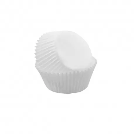 Paper Chocolate Candy Cups No.4 - 1''x 3/4'' - White - 1000pcs - Pastry Chef's Boutique
