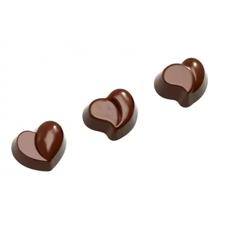 Polycarbonate Assorted Modern Hearts Chocolate Mold - 29 x 34.5 x 17 mm - 12gr - 3x7 Cavity - 275x135x24mm Polycarbonate Assorted Modern Hearts Chocolate Mold - 29 x 34.5 x 17 mm - 12gr - 3x7 Cavity - 275x135x24mm
