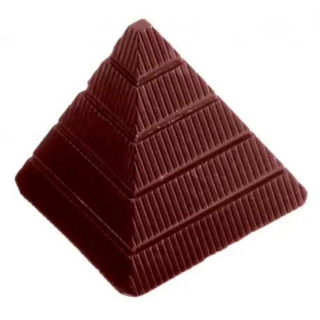 Polycarbonate Egyptian Pyramid Chocolate Mold - 31 x 31 x 29 mm - 13gr - 3x7 Cavity - 275x135x24mm Polycarbonate Egyptian Pyramid Chocolate Mold - 31 x 31 x 29 mm - 13gr - 3x7 Cavity - 275x135x24mm