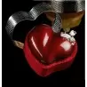 Pavoni XF14 Microperforated Stainless Steel Heart Individual Tart Rings Height: 3/4'' - 74 x 62 x 20 mm Finger & Individual T...