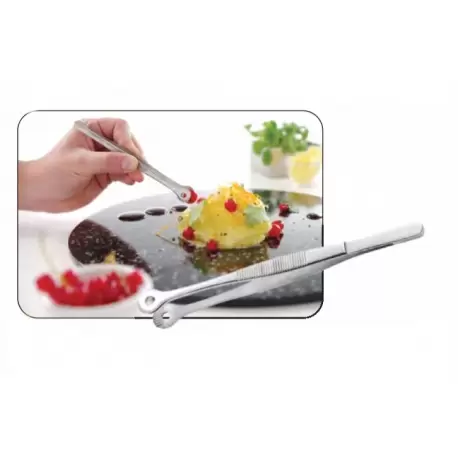 Offset Round Head Culinary Tweezers - Stainless Steel - 5.9'' Offset Round Head Culinary Tweezers - Stainless Steel - 5.9''