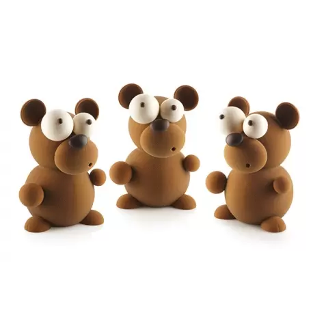 Silikomart Thermoformed KIT TEDDY Bear Chocolate Mold by Raúl Bernal - 40 x 161 x 210 mm - Silikomart Professional
